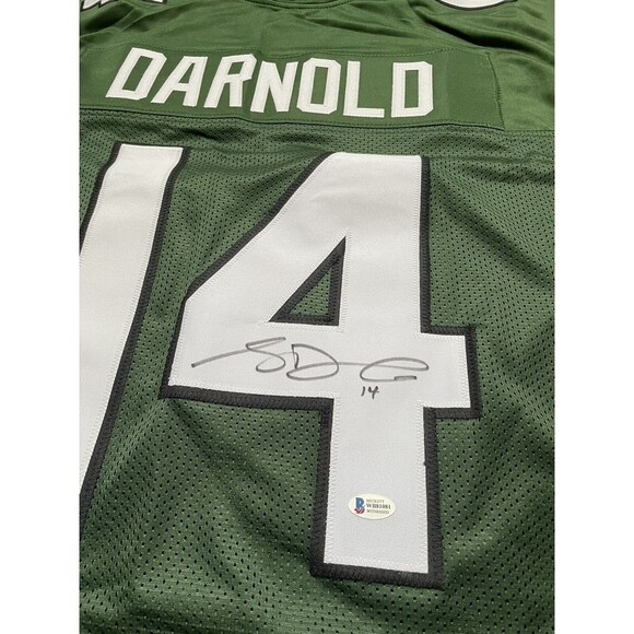 SAM DARNOLD Green New York Jets Autographed Jersey #14 Beckett WB81081 QB JETS - Picture 7 of 12